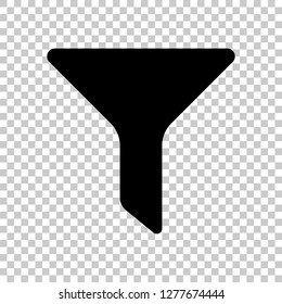 funnel or filter icon. Black symbol on transparent background