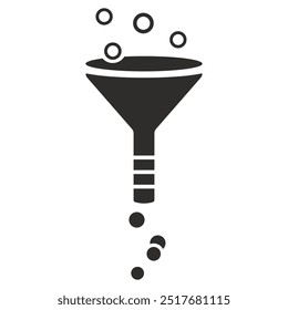 Trichter-Filter-Symbol, umweltfreundliches Symbol, flache Vektorgrafik auf weißem Hintergrund