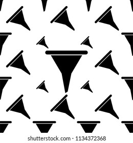 Funnel, Filter Icon Seamless Pattern Vector Art Illustration
