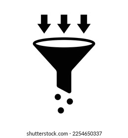 plantilla de diseño vectorial de icono de filtro de embudo en fondo blanco
