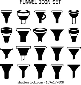 funnel and filter icons set