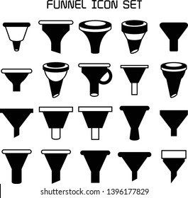 funnel and filter icons set