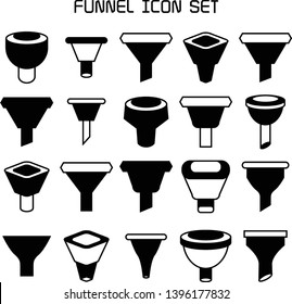 funnel and filter icons set