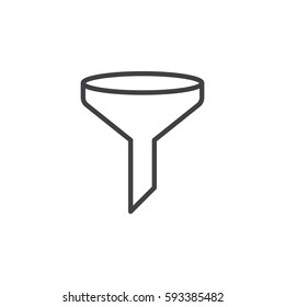Funnel, filter line icon, outline vector sign, linear style pictogram isolated on white. Symbol, logo illustration. Editable stroke. Pixel perfect