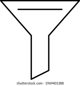 Funnel or filter thin line icon
