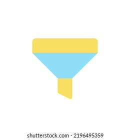 Icono Ui de color plano embudo. Trayecto del cliente. Comprando. Mercado en línea. Impulsar las ventas. Elemento simple relleno para la aplicación móvil. Pictograma sólido colorido. Ilustración RGB aislada por vectores