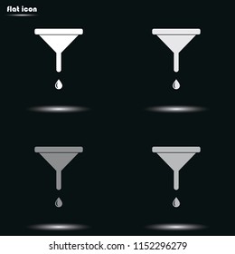 Funnel flat grayscale vector icon.