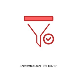 Icono plano de embudo en fondo blanco