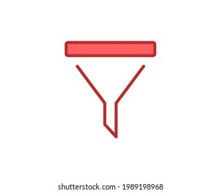 Funnel flat icon on white background