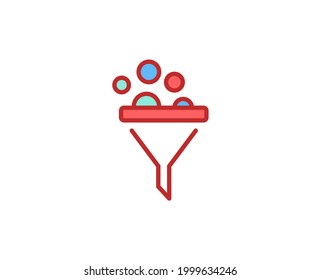 Funnel flat icon on white background 