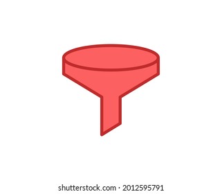 Funnel flat icon on white background