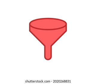 Icono plano de embudo en fondo blanco