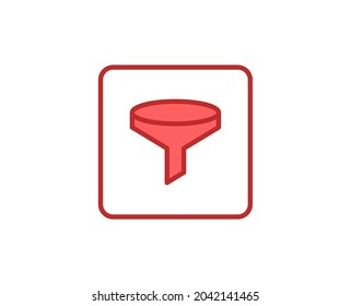 Funnel-Flachsymbol auf weißem Hintergrund