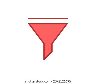 Icono plano de embudo en fondo blanco 