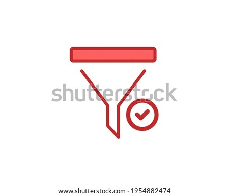 Funnel flat icon on white background