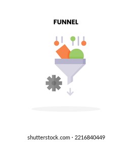 Funnel flat icon. Vector illustration on white background. Can used for digital product, presentation, UI and many more.
