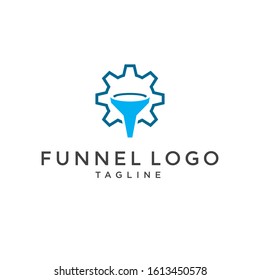 Funnel and Gear Logo Design Vector
