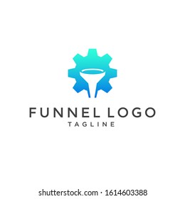 Funnel And Gear Logo Design Vector