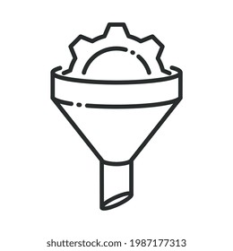 FUNNEL WITH GEAR RUNNING ICON