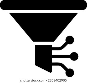 vector de ilustración de icono de glifo de embudo
