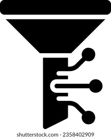 vector de ilustración de icono de glifo de embudo