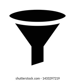 funnel glyphs flat vector icon