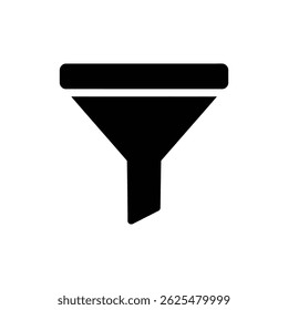 Funnel Icon with Arrow Path for Data Processing and Business Flow