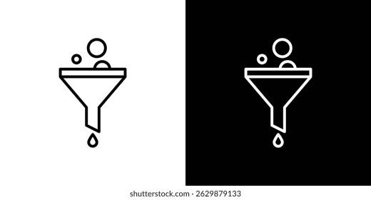 Trichtersymbol im schwarzen Vektorformat
