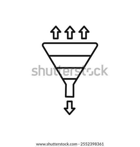 Funnel icon black and white vector outline sign