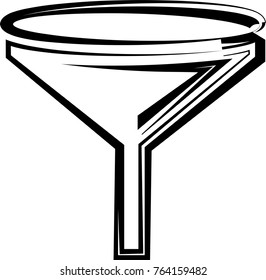 Funnel Icon Calligraphic Design Vector Art Illustration