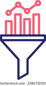 Funnel Icon Color Vector Illustration
