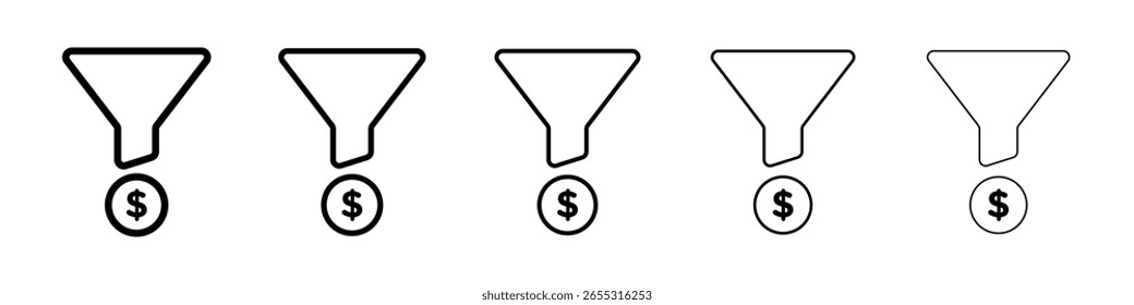 Funnel icon filled flat sign concept for web design.