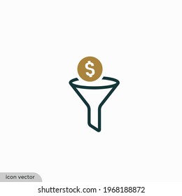 funnel icon filter money symbol simple design element
