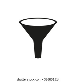 The funnel icon. Filtered and filter, laboratory, chemistry symbol. Flat Vector illustration