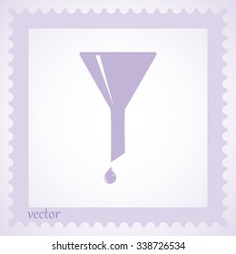 The funnel icon. Filtered and filter, laboratory, chemistry symbol