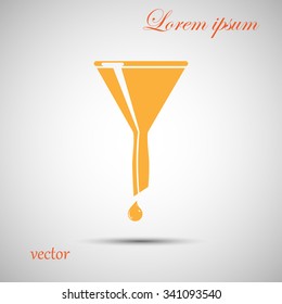 The funnel icon. Filtered and filter, laboratory, chemistry symbol