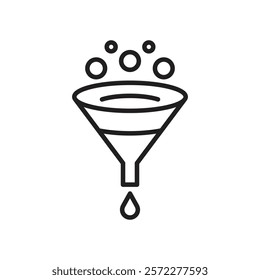 Funnel icon Flat vector set outline