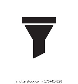 funnel icon glyph vector illustration black style. isolated on white background