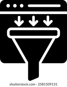 Funnel Icon Glyph Vector Illustration