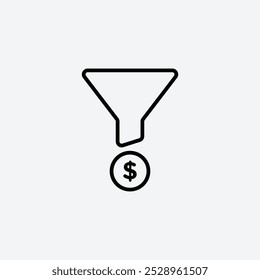 Icono del embudo aislado en el fondo blanco.
