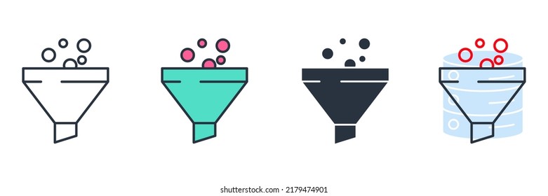 Funnel icon logo vector illustration. data filter symbol template for graphic and web design collection