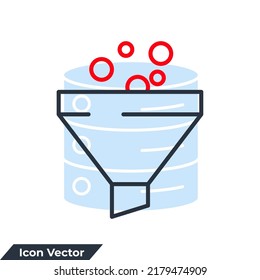 Funnel icon logo vector illustration. data filter symbol template for graphic and web design collection