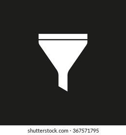 Funnel  icon  on black background. Vector illustration.