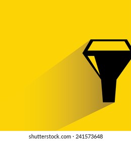 funnel icon on yellow background