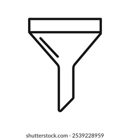 Funnel icon outline collection or set in black and white