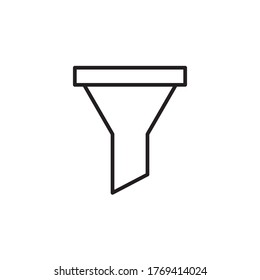 diseño de la ilustración vectorial del icono del embudo estilo negro. aislado en fondo blanco