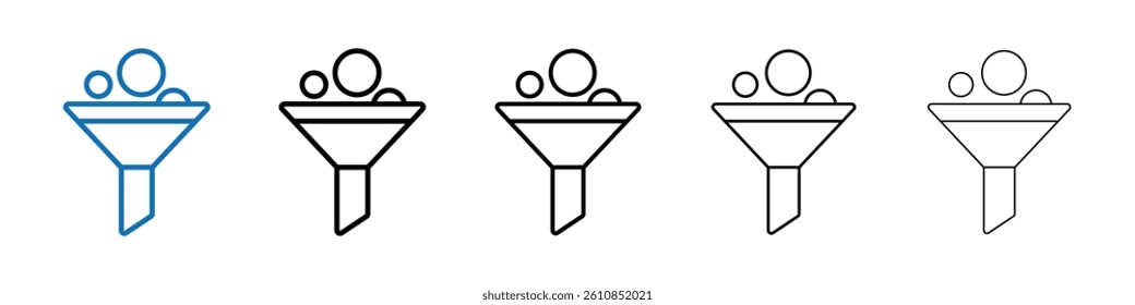 Funnel icon Outline vector logo for web ui