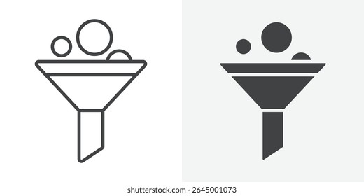 Funnel icon Outline vector sign