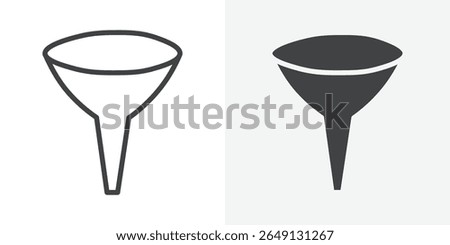 Funnel icon Outline vector sign
