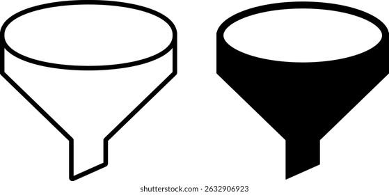 funnel icon. Representing Conversion Optimization. Process Efficiency. presentation infographic sign.  filtering icons. customer segmentation
